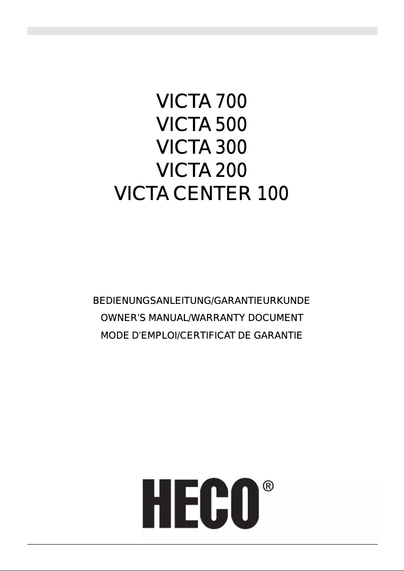 Página 1 del manual Manual de usuario Heco Victa 200