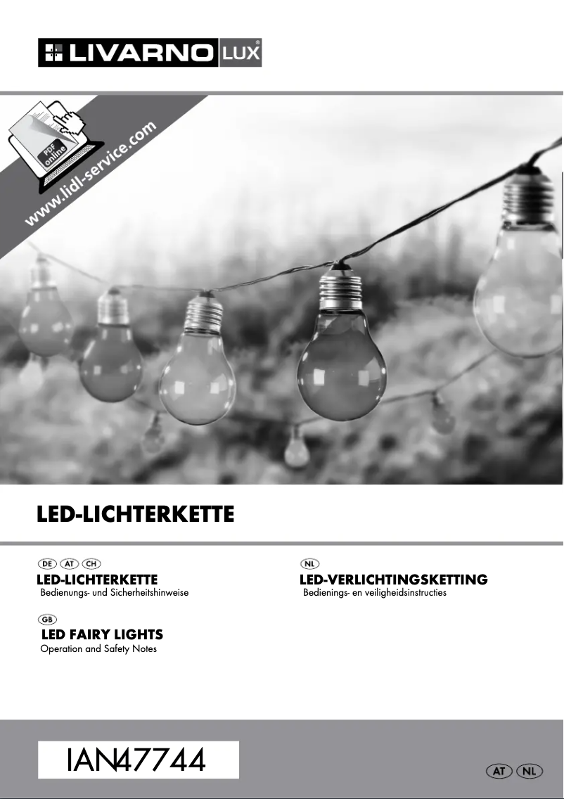 Page 1 de la notice Manuel utilisateur Livarno Lux IAN 47744