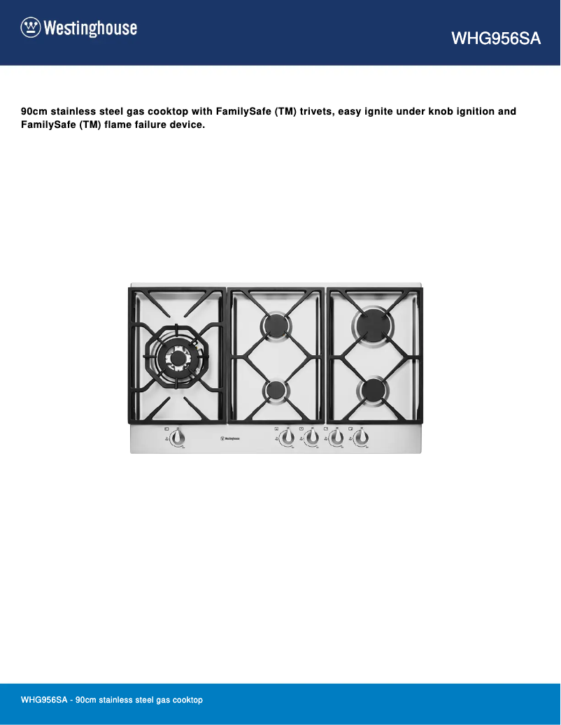 Image de la première page du manuel de l'appareil WHG956SA