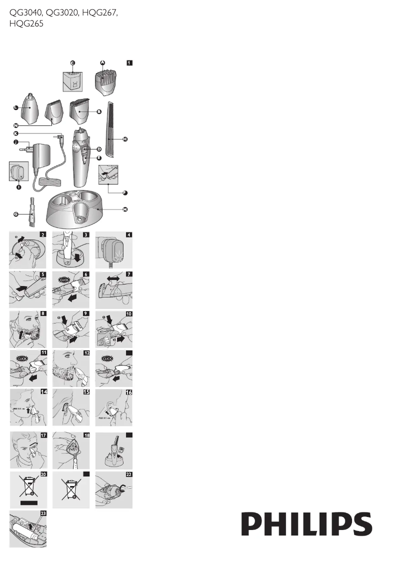 Image de la première page du manuel de l'appareil Multigroom QG3030