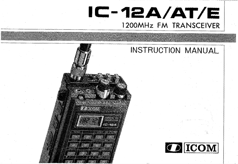 Page 1 de la notice Manuel utilisateur ICOM IC-12A