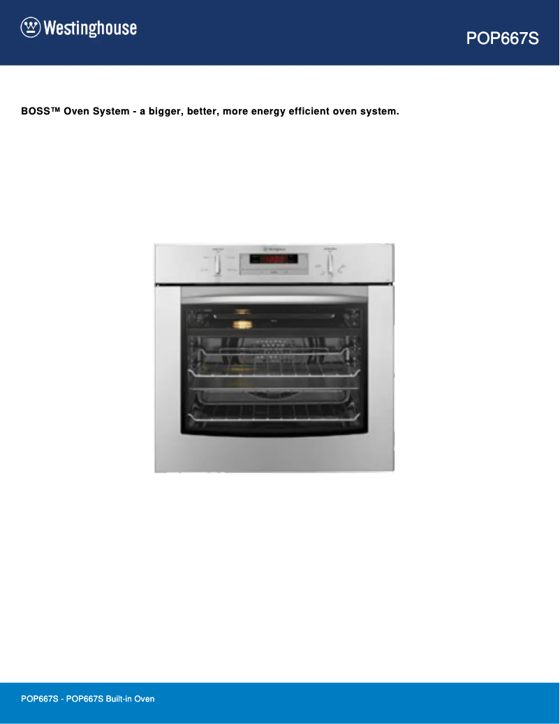 Page n°1 - Fiche technique Westinghouse POP667S