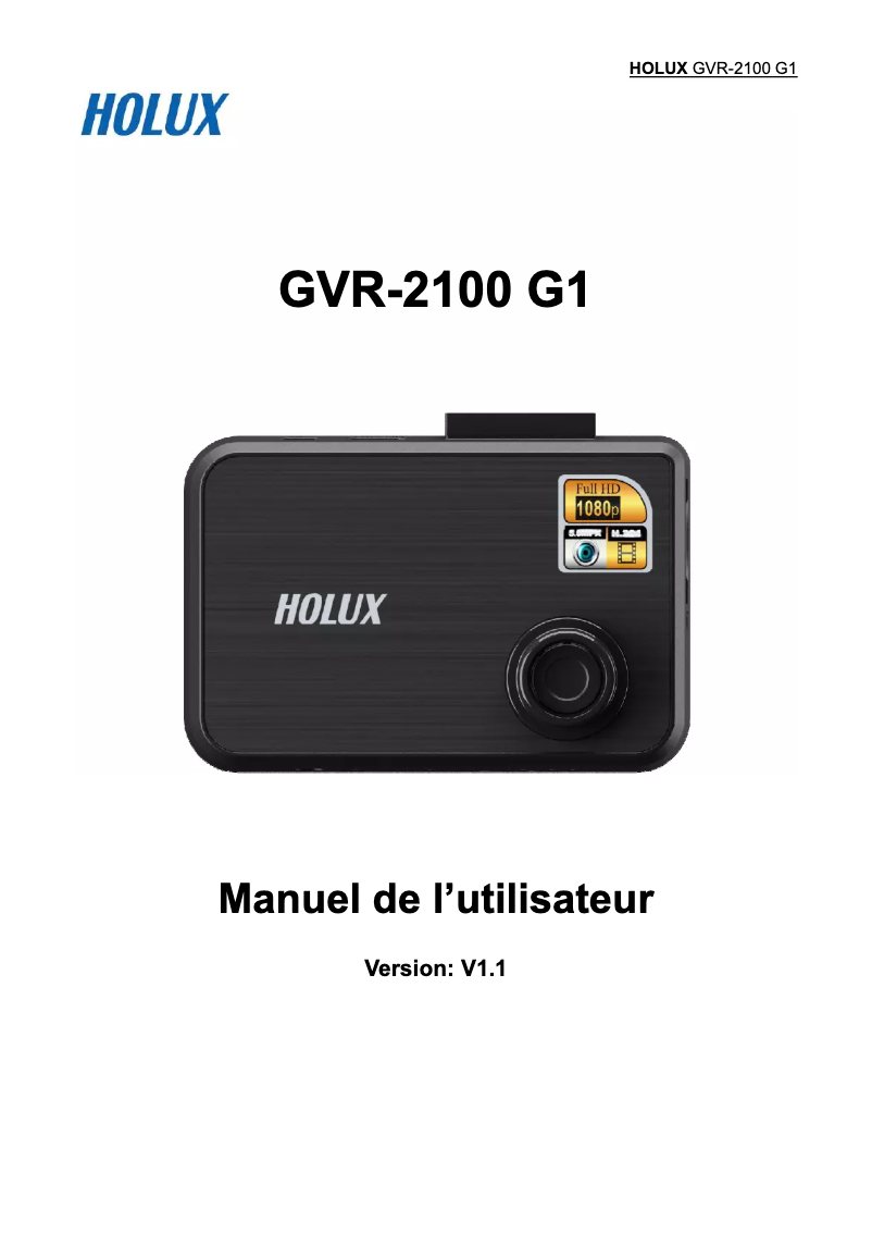 Image de la première page du manuel de l'appareil GVR-2100 G1