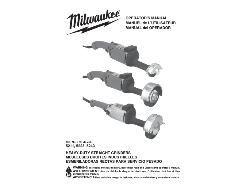 Page n°1 - Manuel utilisateur Milwaukee 5243
