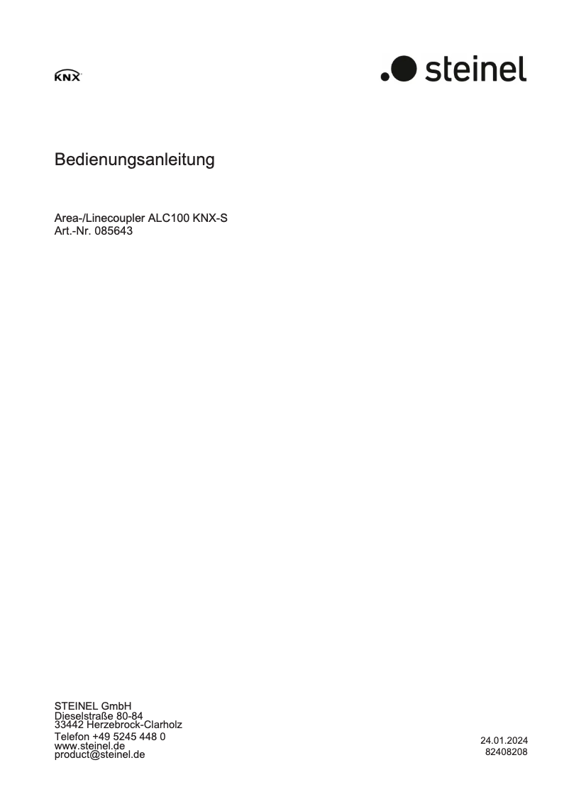 Page 1 de la notice Manuel utilisateur Steinel ALC100 KNX