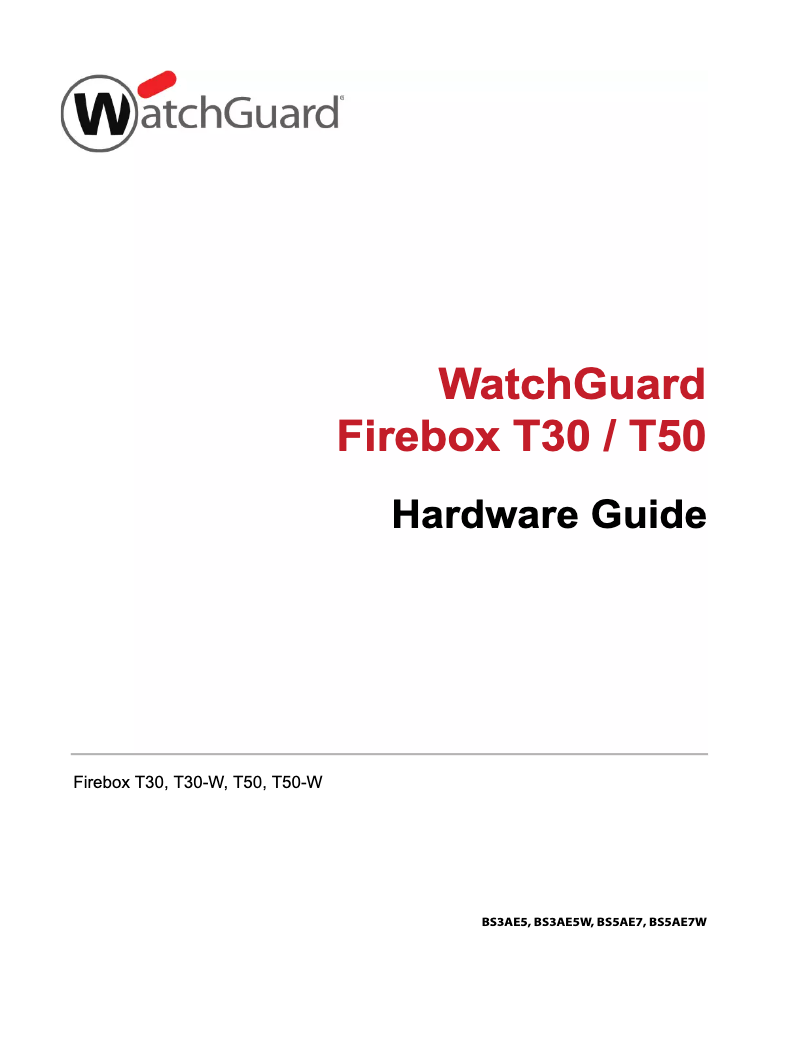 Page 1 de la notice Manuel utilisateur WatchGuard Firebox T50