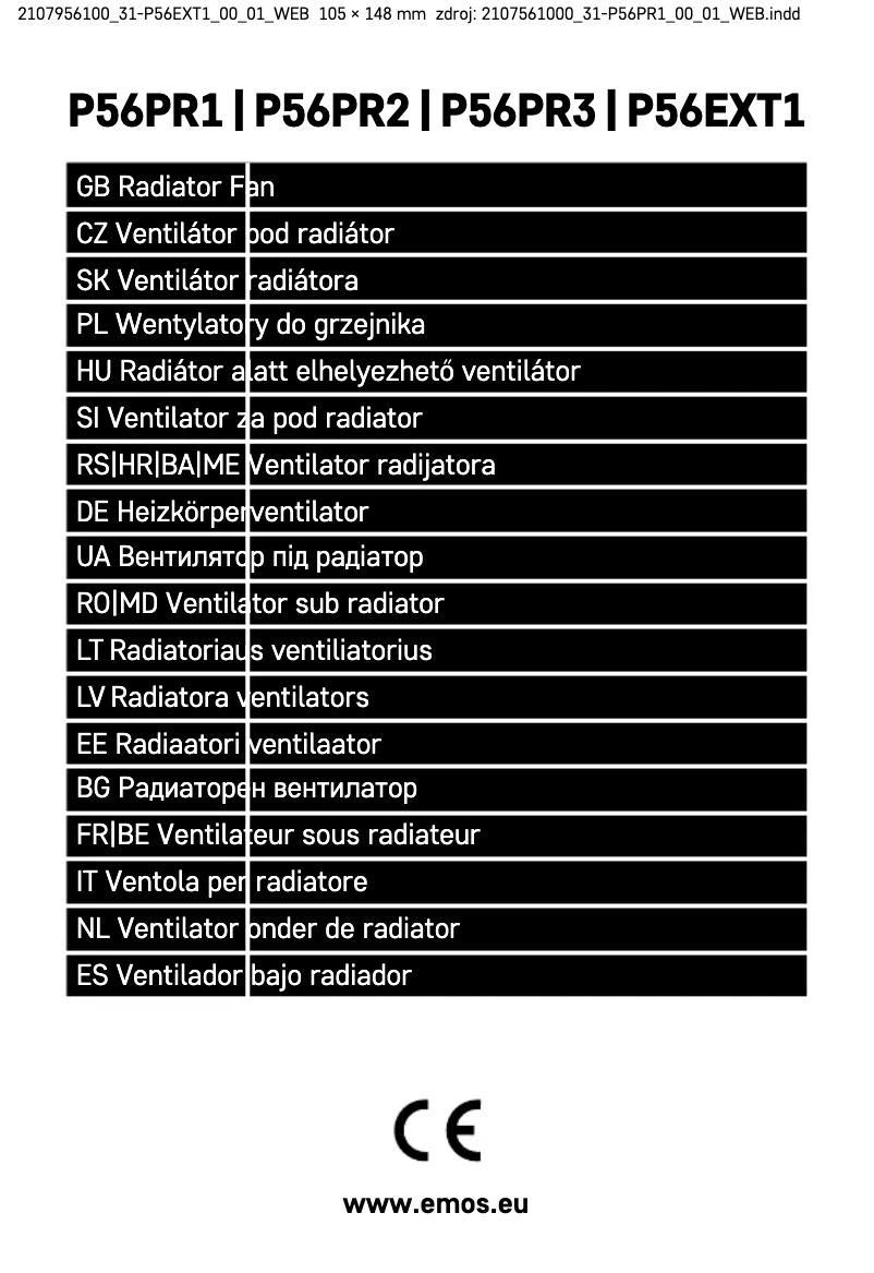 Page 1 de la notice Manuel utilisateur Emos P56EXT1
