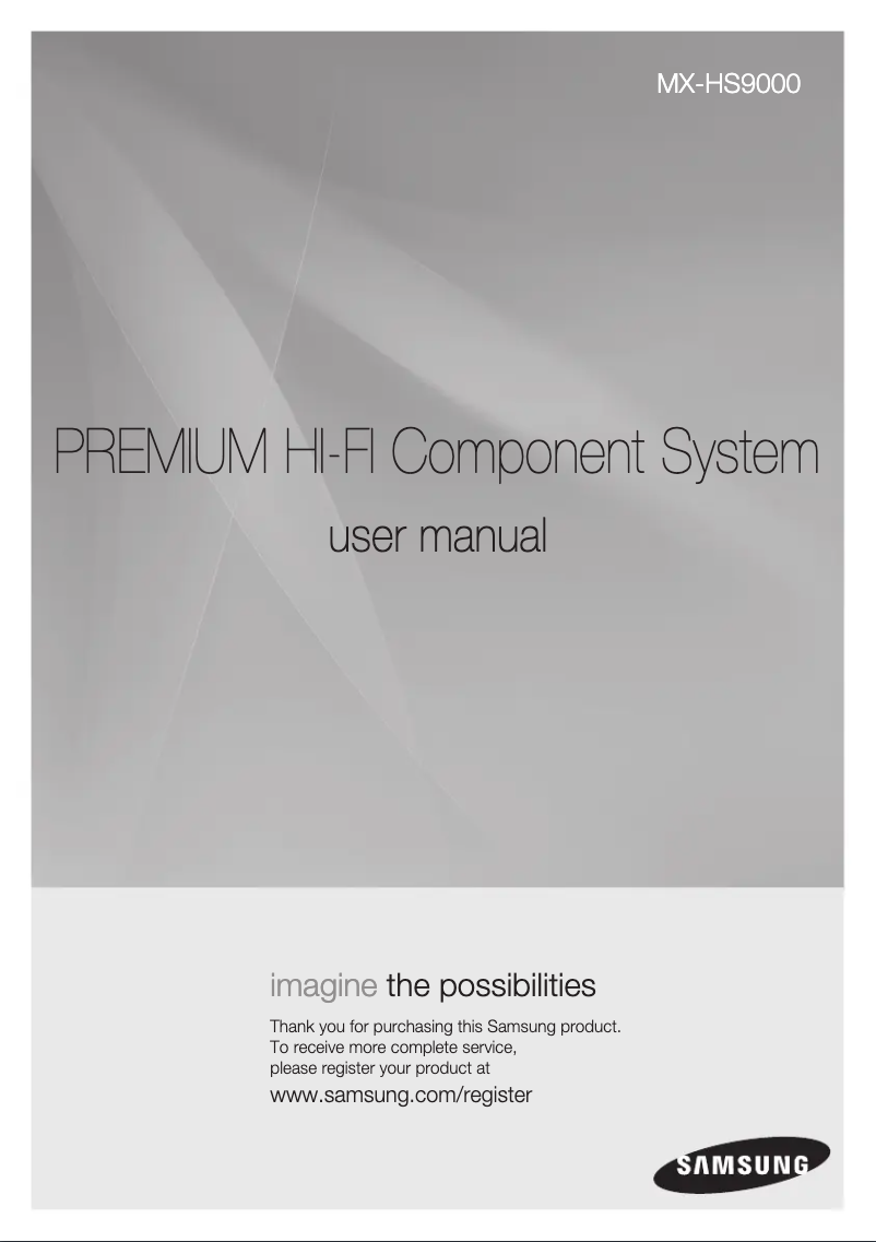 Page n°1 - Manuel utilisateur Samsung MX-HS9000