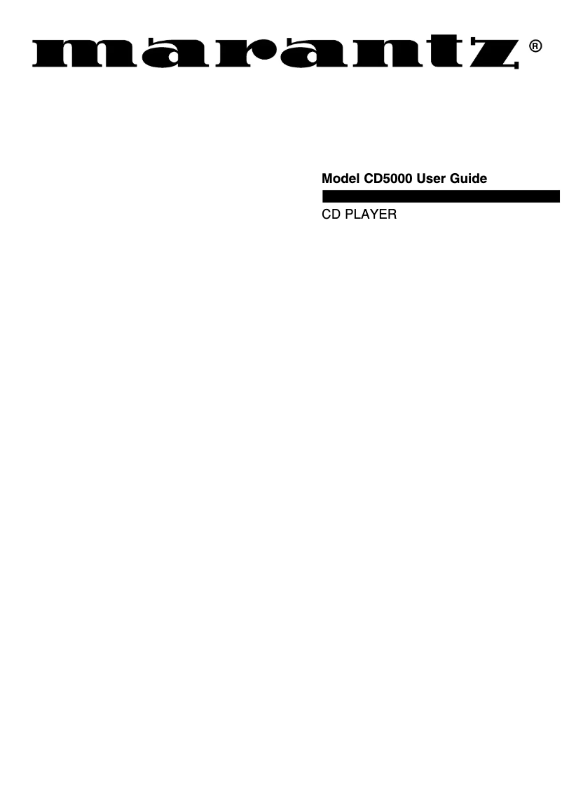 Image de la première page du manuel de l'appareil CD5000