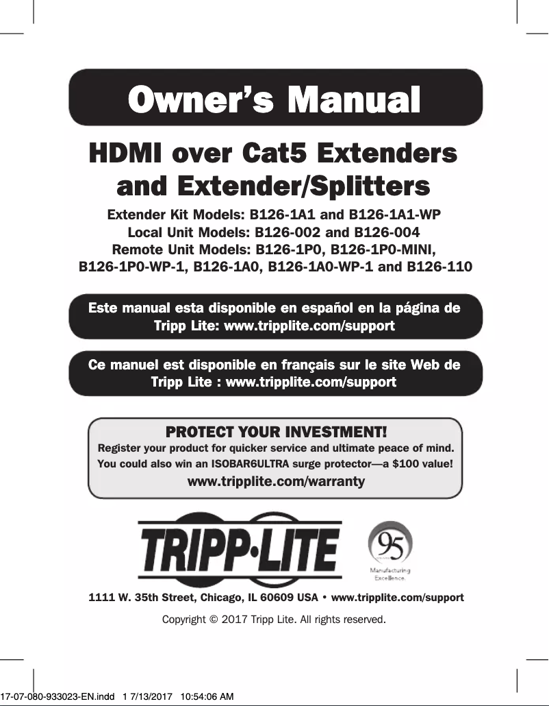 Page n°1 - Manuel utilisateur Tripp Lite B126-110