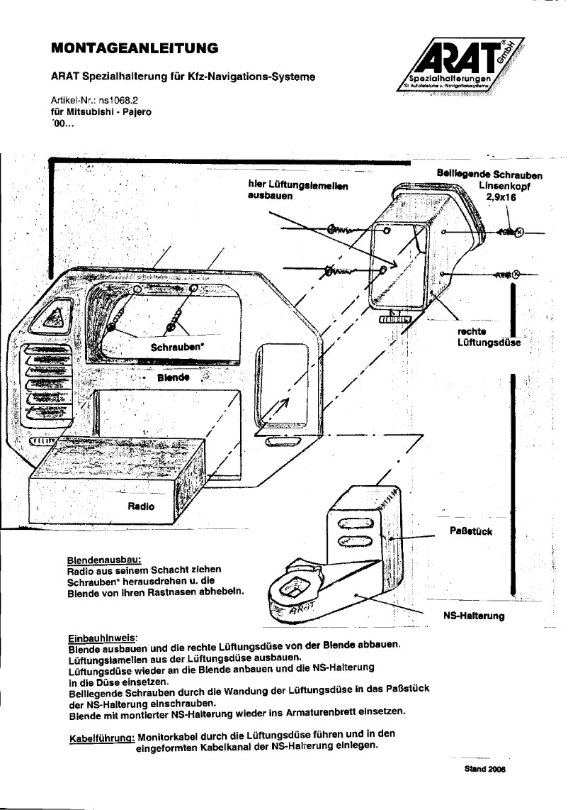Page 1 de la notice Manuel utilisateur Arat NS1068.2