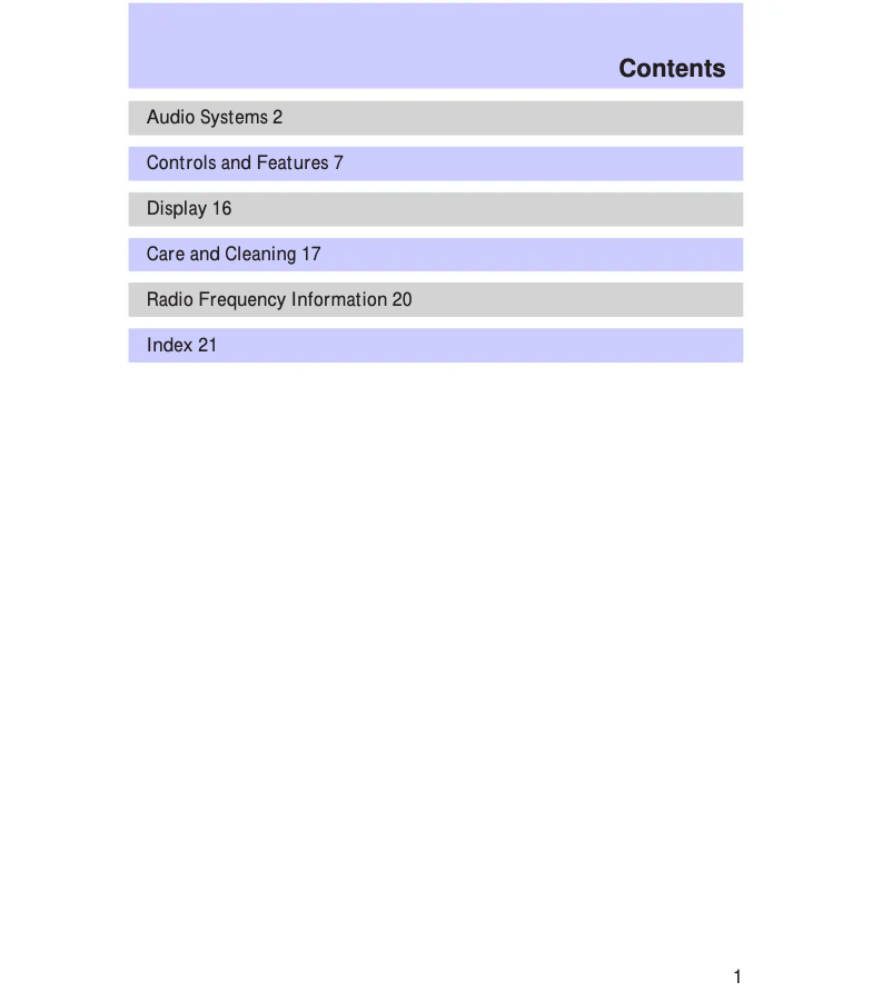 Page n°1 - Manuel utilisateur Ford Escort (1997)