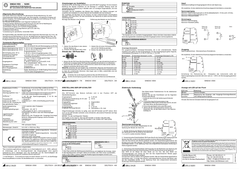 First page image of the manual for Sineax VS50