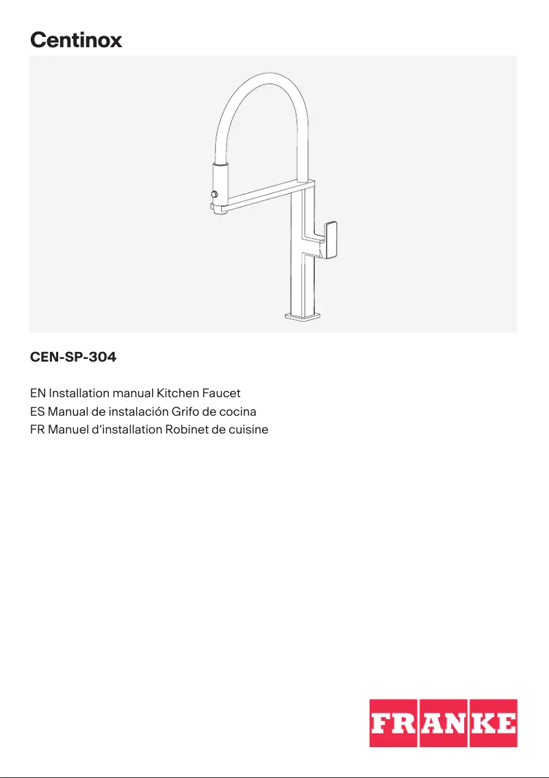 Page n°1 - Guide d'installation Franke CEN-SP-304