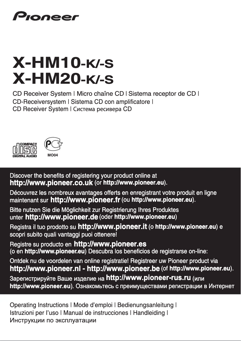 Page 1 de la notice Manuel utilisateur Pioneer X-HM10