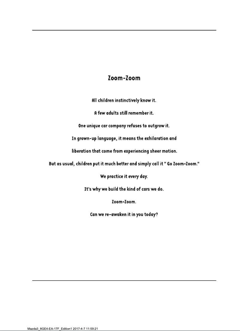 Image de la première page du manuel de l'appareil 3 Hatchback (2018)