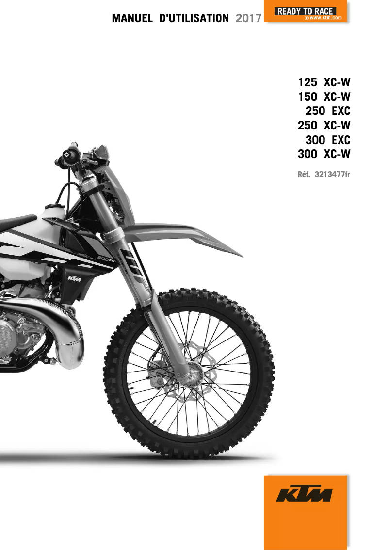 Page 1 de la notice Manuel utilisateur KTM 250 XC-W (2017)