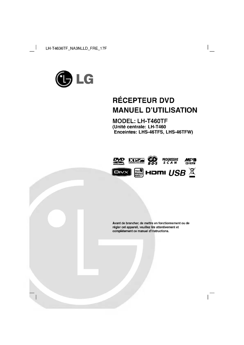 Page 1 de la notice Manuel utilisateur LG LH-T4636TF