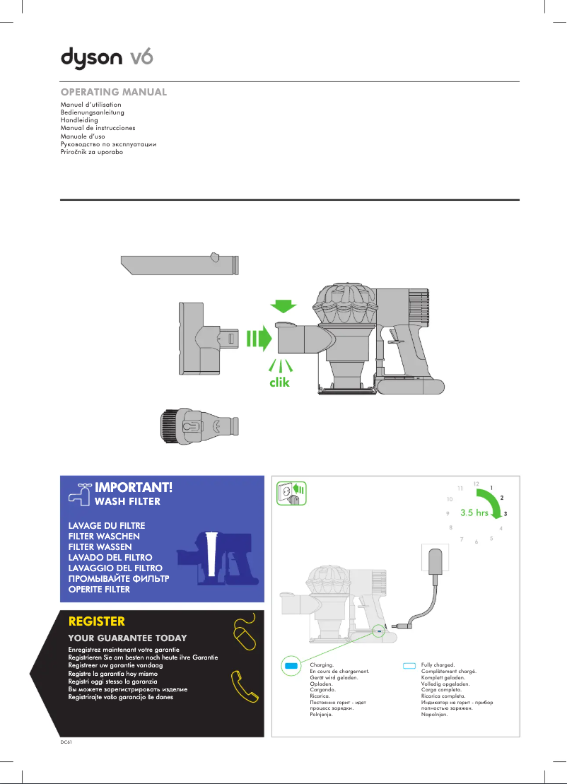 Page n°1 - Manuel utilisateur Dyson DC58