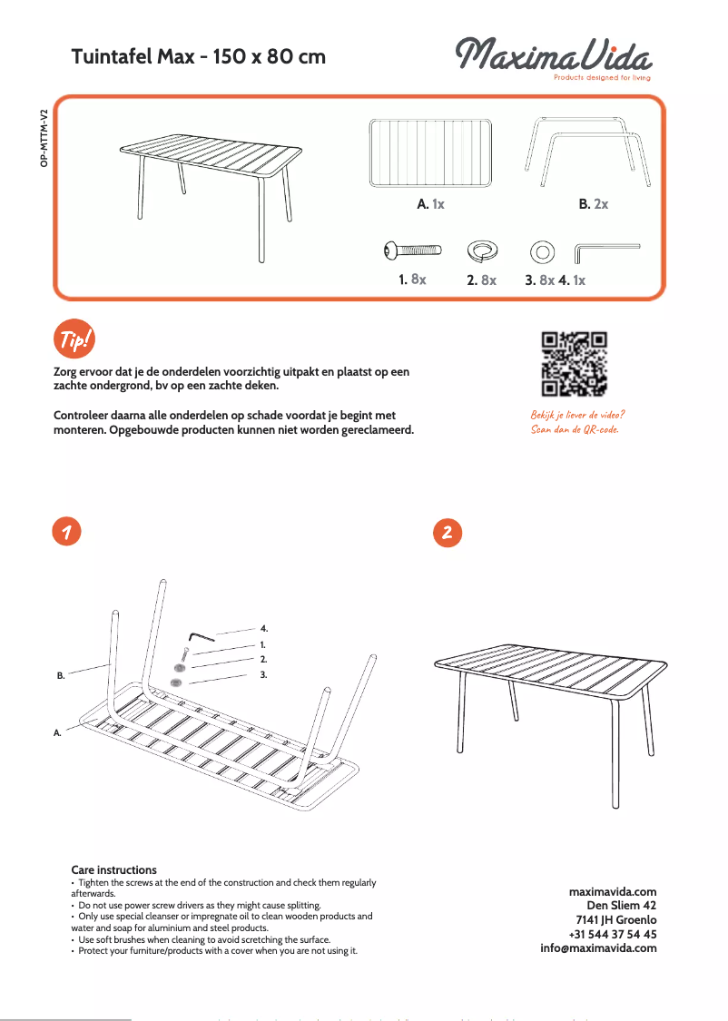 Page n°1 - Manuel utilisateur MaximaVida Max