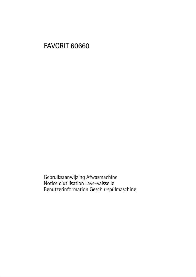 Page n°1 - Manuel utilisateur AEG-Electrolux Favorit F60660