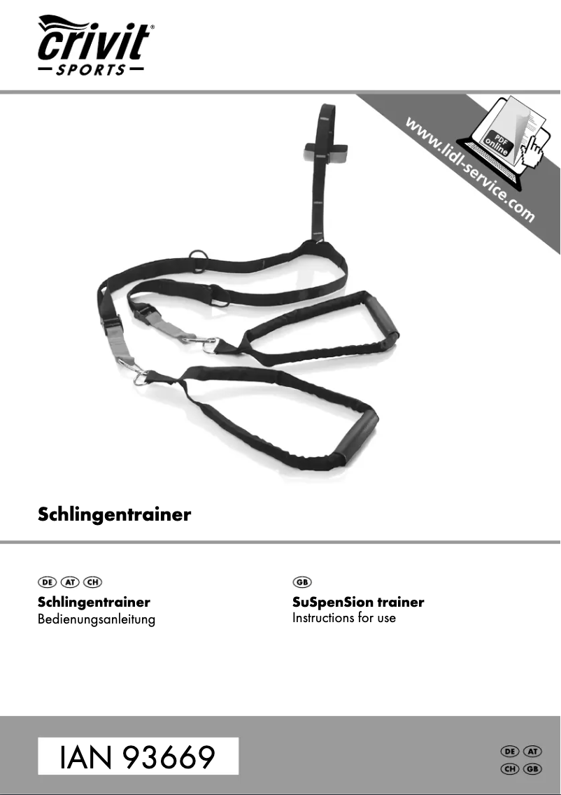 Page 1 de la notice Manuel utilisateur Crivit IAN 93669