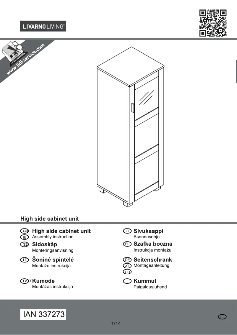 Page 1 de la notice Manuel utilisateur Livarno Lux IAN 337273