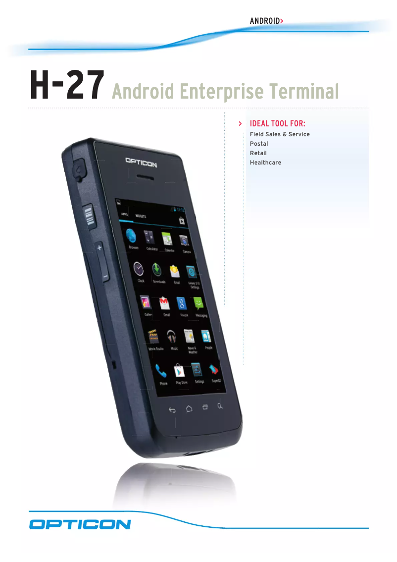 Page n°1 - Manuel utilisateur Opticon H-27