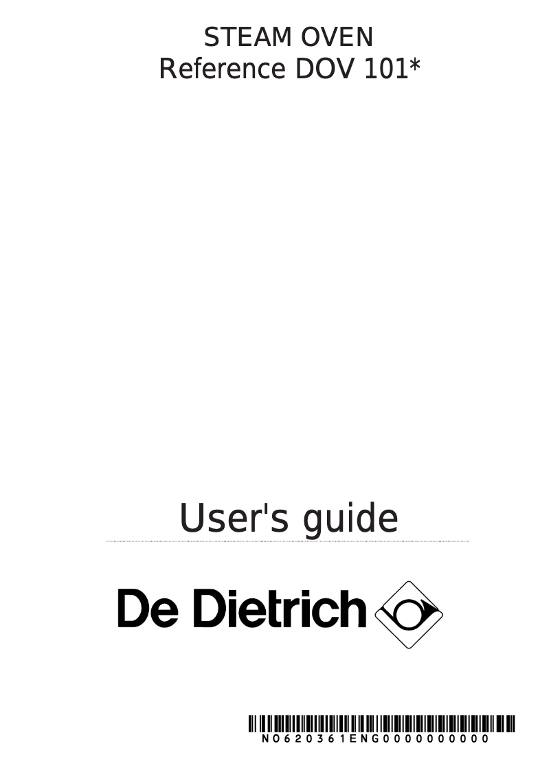 Page 1 de la notice Manuel utilisateur De Dietrich DOV 101