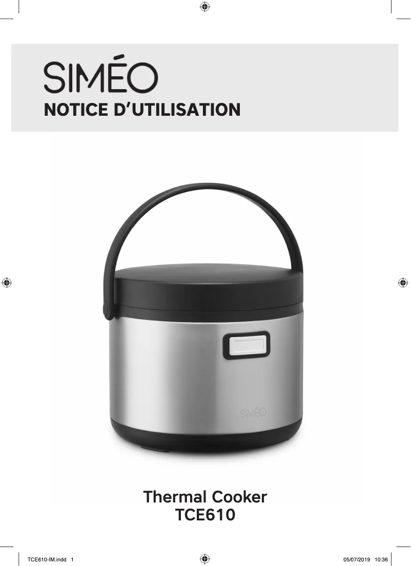 Image de la première page du manuel de l'appareil TCE610