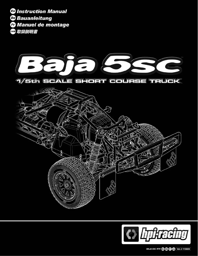 Página 1 del manual Manual de usuario HPI Racing Baja 5SC Truck