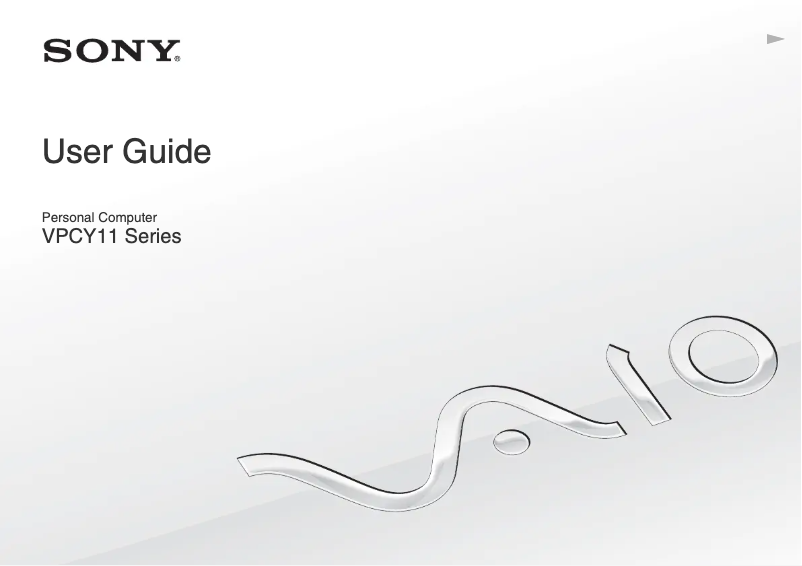 Page n°1 - Manuel utilisateur Sony Vaio VPCY11M1R