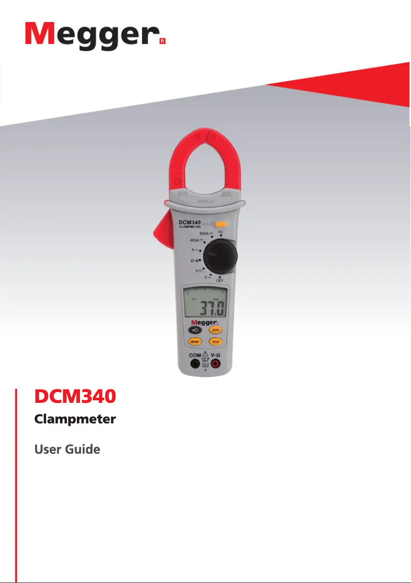 Page 1 de la notice Manuel utilisateur Megger DCM340
