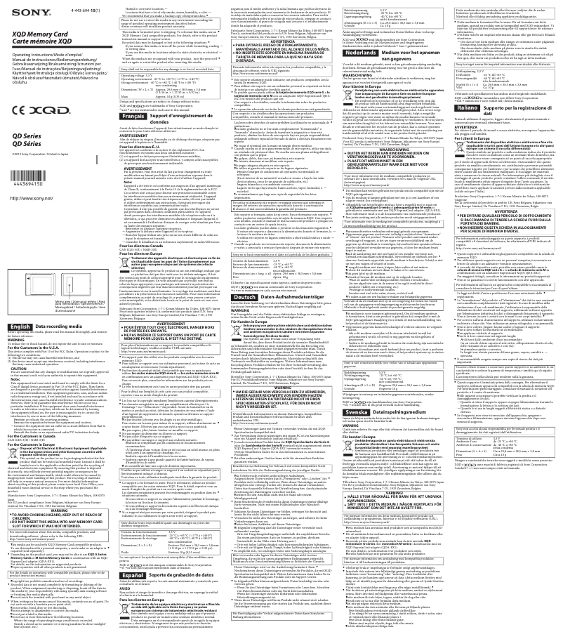 Page 1 de la notice Manuel utilisateur Sony QD-G32E