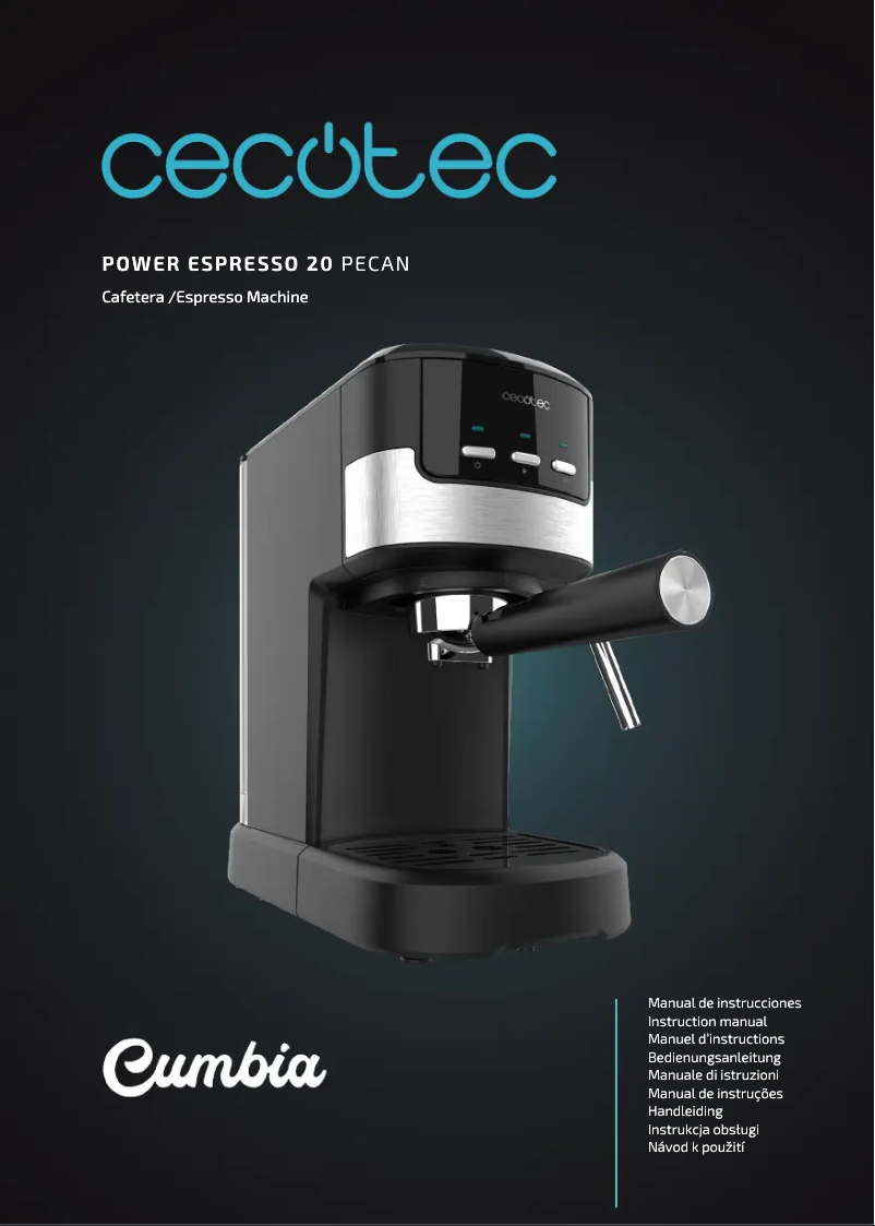 Page 1 de la notice Manuel utilisateur Cecotec Power Espresso 20 Pecan