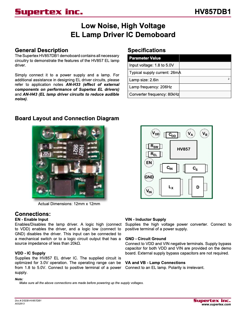 Page 1 de la notice Manuel utilisateur Microchip HV857DB1
