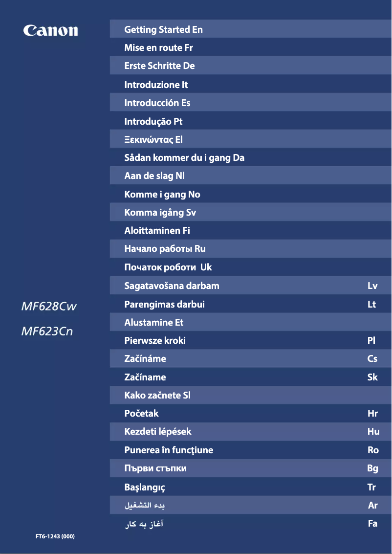 Page n°1 - Manuel utilisateur Canon i-SENSYS MF628Cw