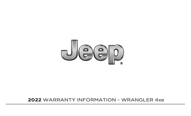 Page 1 de la notice Informations de garantie Jeep Wrangler 4xe (2022)