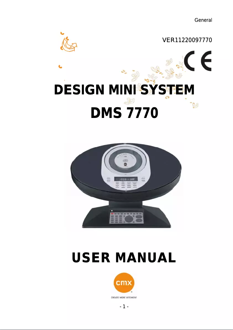 Page 1 de la notice Manuel utilisateur CMX DMS 7770