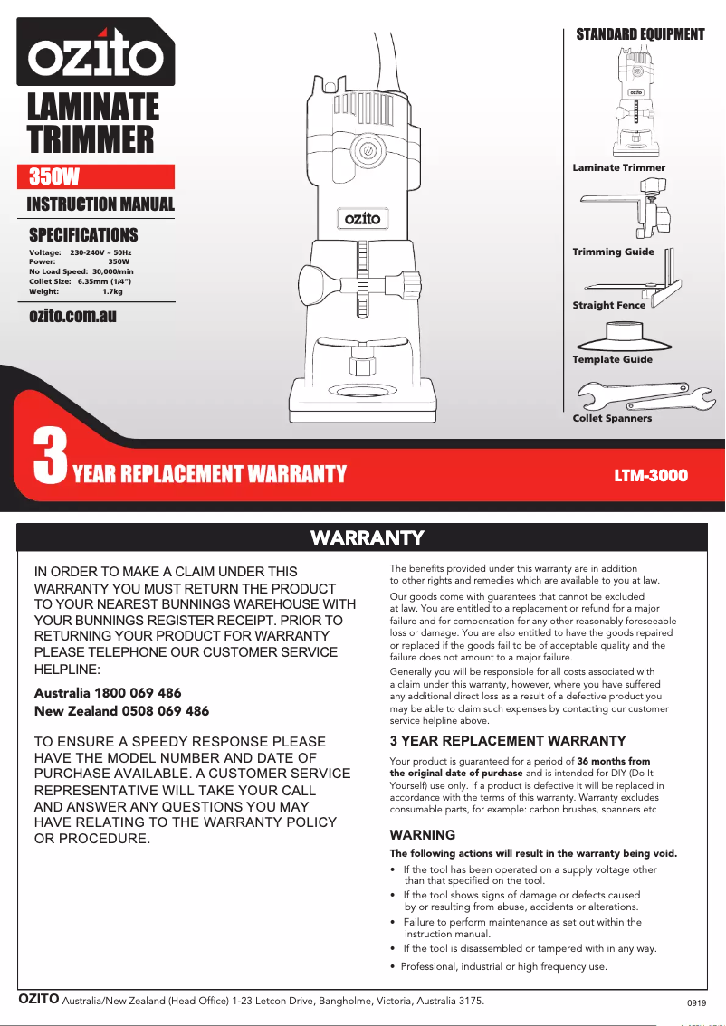 Image de la première page du manuel de l'appareil LTM-3000