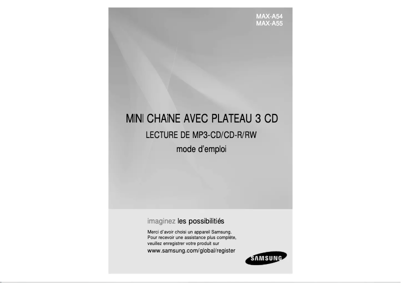 Page 1 de la notice Manuel utilisateur Samsung MAX-A55