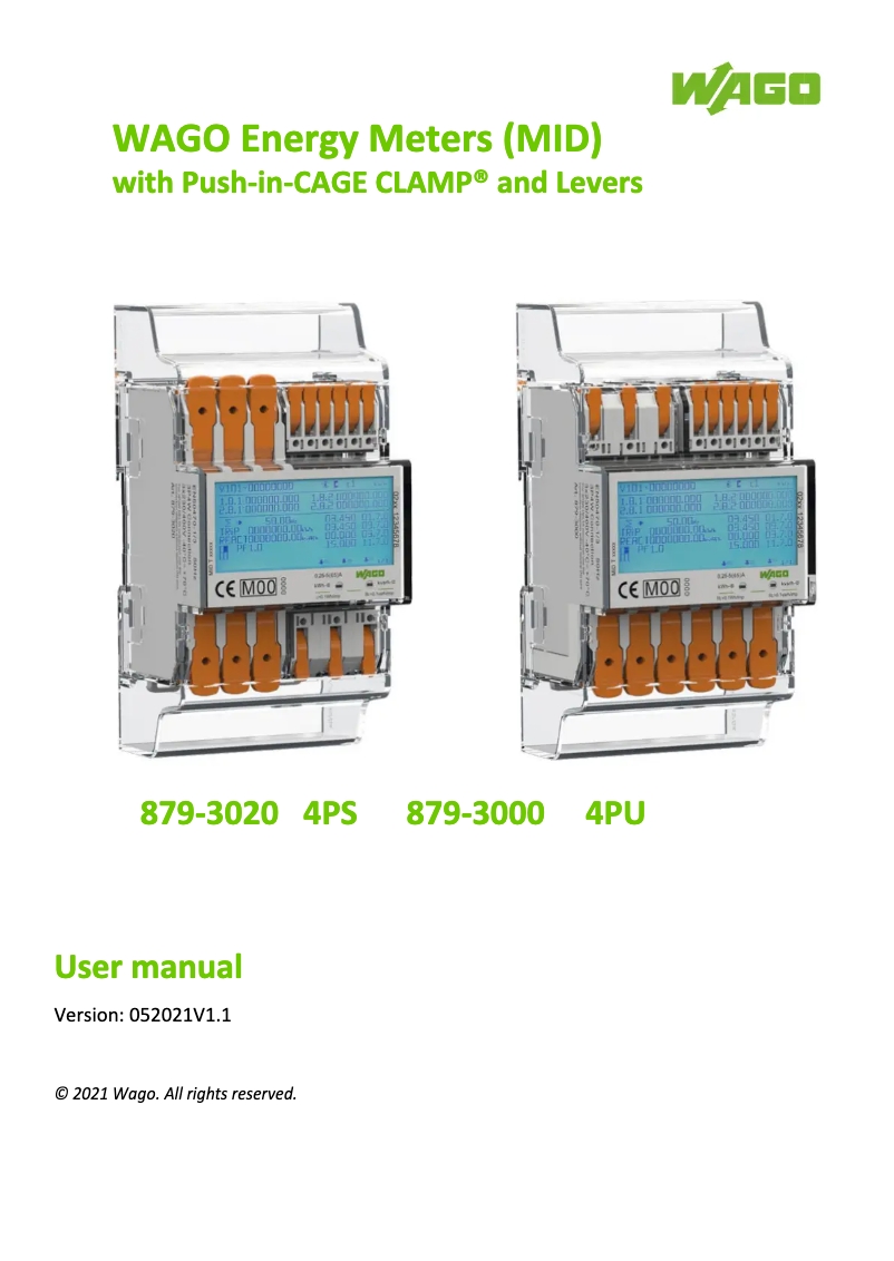 Page 1 de la notice Manuel utilisateur Wago 879-3000 4PU