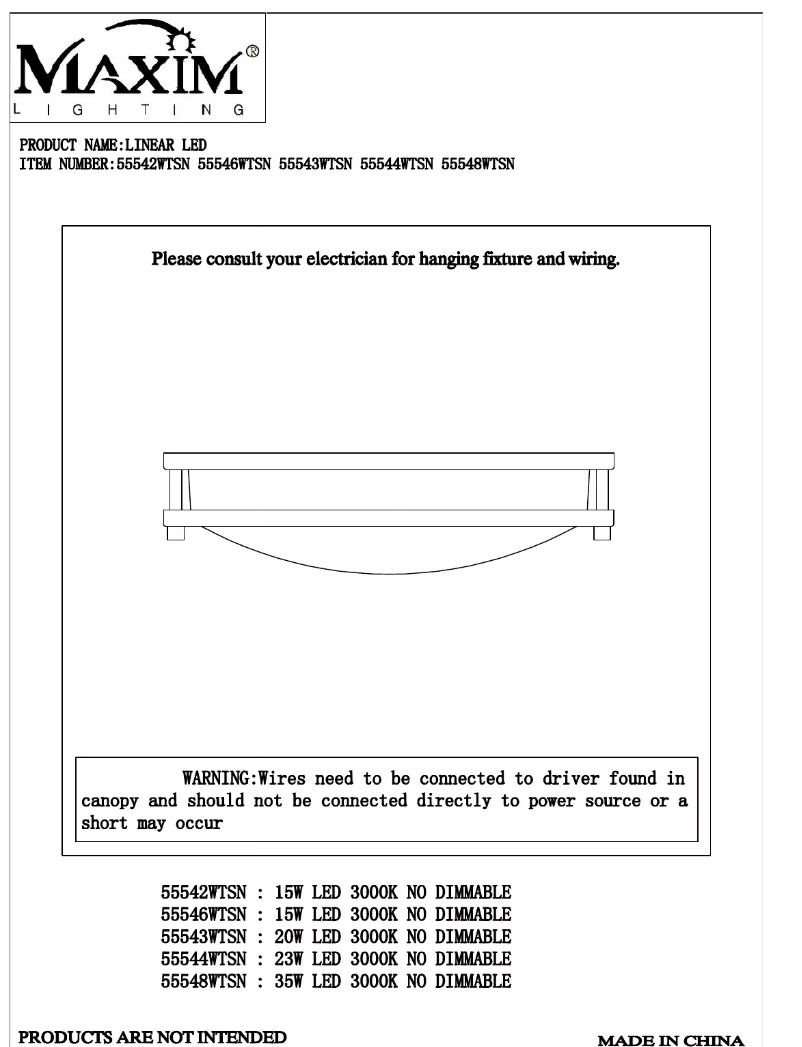Image de la première page du manuel de l'appareil 55543WTSN