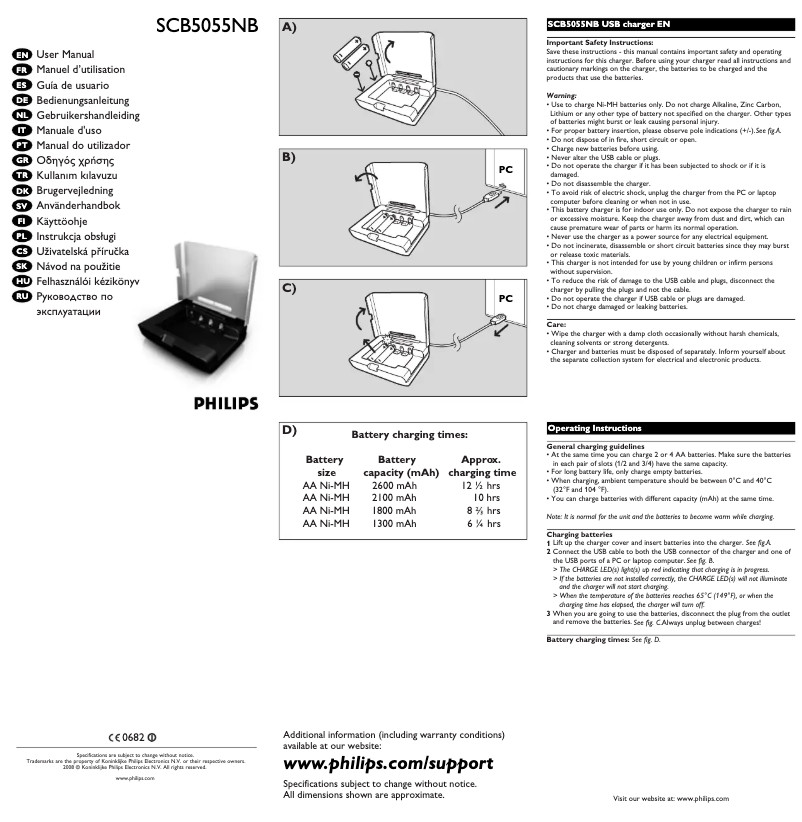 Page 1 de la notice Manuel utilisateur Philips SCB5055NB