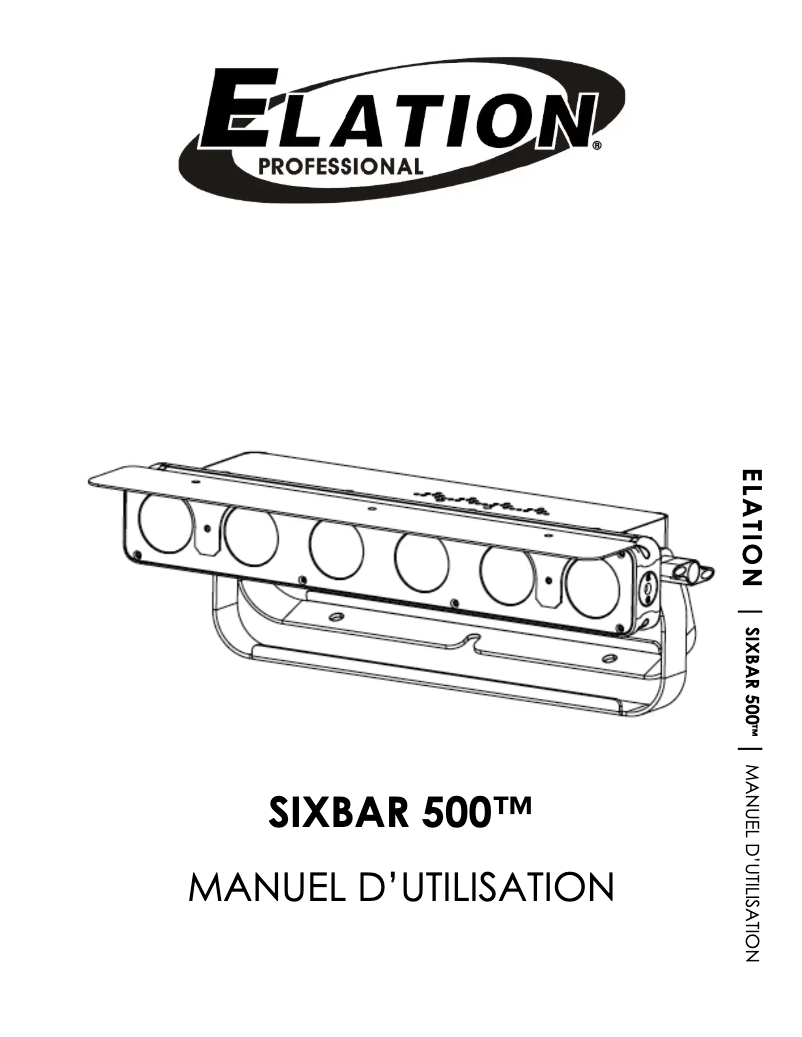 Page 1 de la notice Manuel utilisateur Elation Sixbar 500