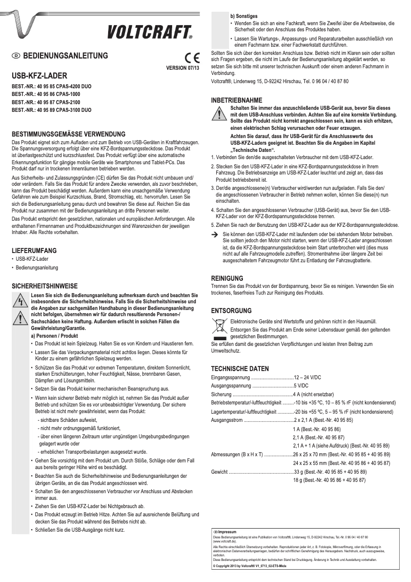 Image de la première page du manuel de l'appareil CPAS-1000