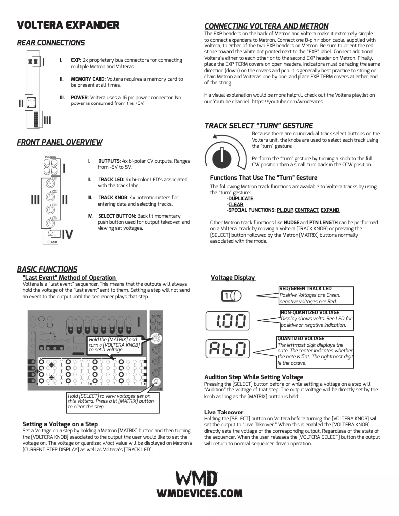 Page n°1 - Manuel utilisateur WMD Voltera Expander