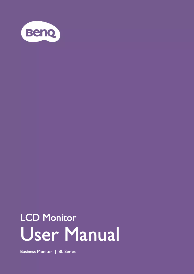 Page n°1 - Manuel utilisateur BenQ BL2780T