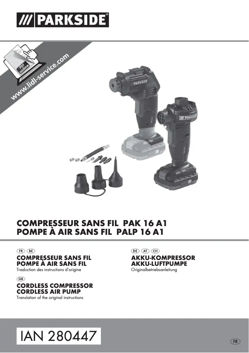 Image de la première page du manuel de l'appareil PALP 16 A1