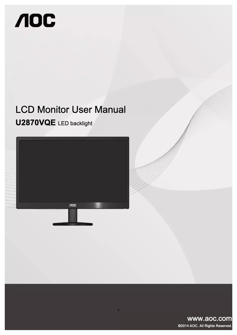 Page n°1 - Manuel utilisateur AOC U2870VQE